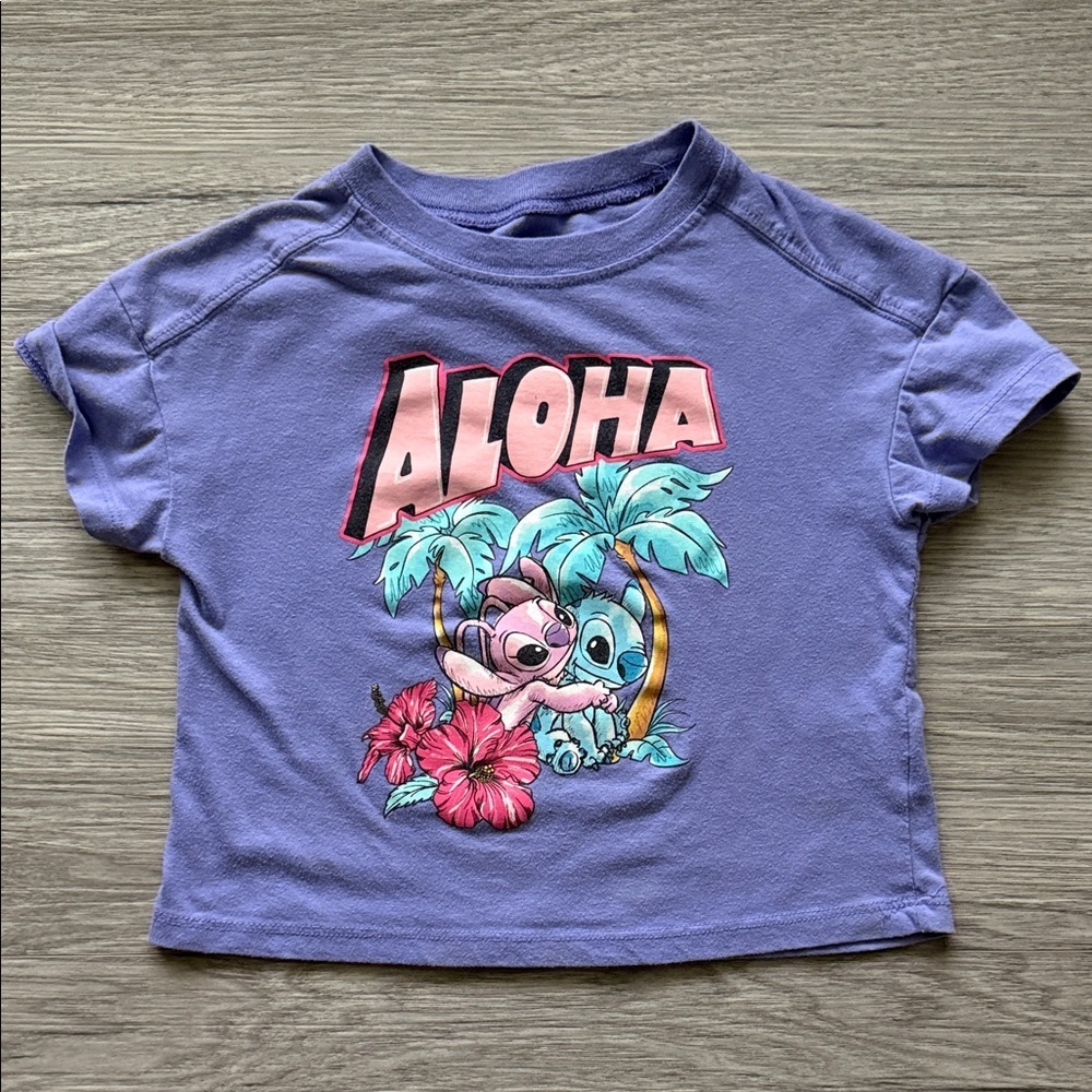 Disney Purple Aloha Stitch Tee